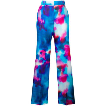 wide-leg printed trousers