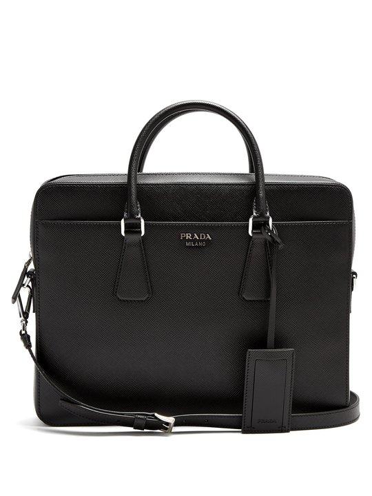 Zip-around saffiano-leather briefcase展示图