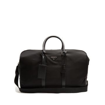 Saffiano leather-trimmed nylon holdall