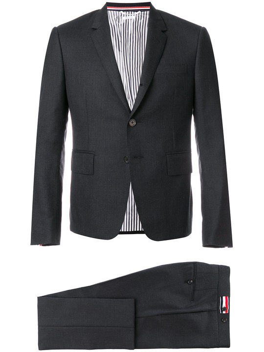 SUPER 120'S斜纹高袖笼领带西装和低腰修身裤展示图