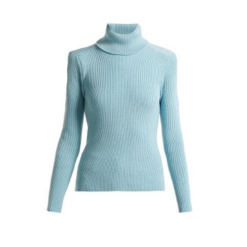 Exposed-back roll-neck sweater