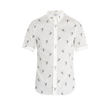 Dancing Skeleton-print cotton shirt