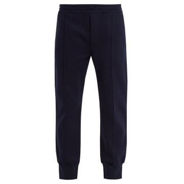 Tapered cotton-blend track pants