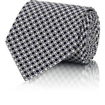 Geometric-Print Silk Necktie