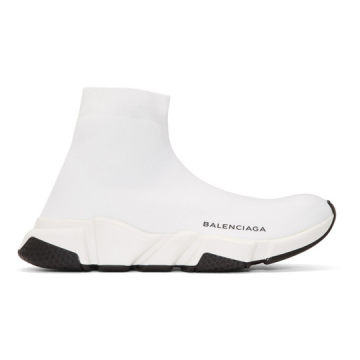 White Speed Runners High-Top Sneakers