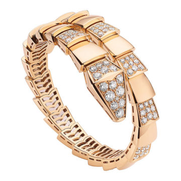 Serpenti 18kt 粉色黄金和镶钻钻石手链