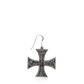 银十字架单耳环