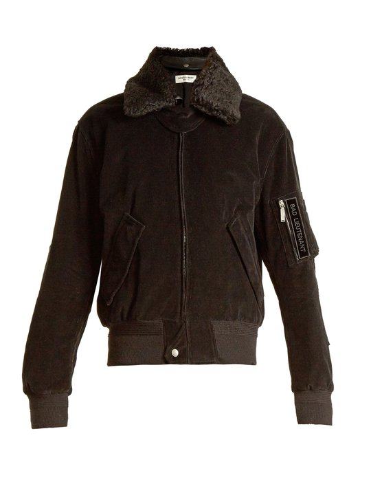 Shearling-collar cotton-corduroy jacket展示图