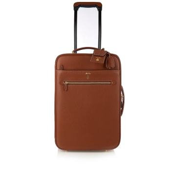 Grained-leather suitcase
