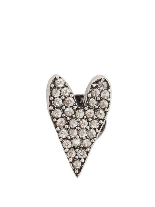 Heart crystal-embellished pin brooch展示图