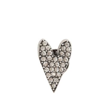 Heart crystal-embellished pin brooch
