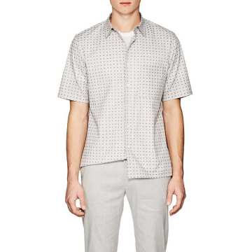 Bruner Squared-Dot-Print Stretch-Cotton Shirt