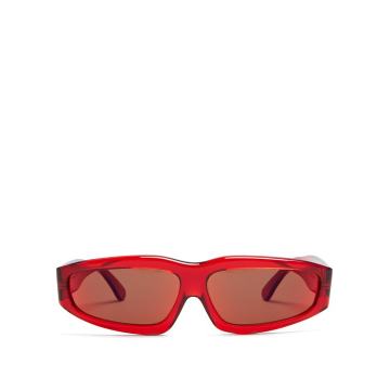 Transparent rectangle-frame acetate sunglasses