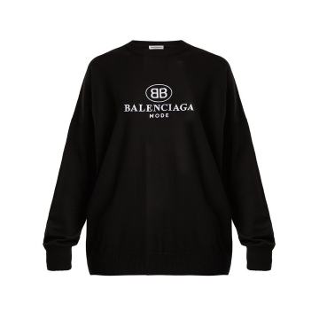 Logo-embroidered wool sweater