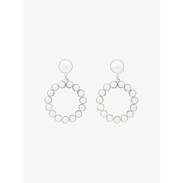 Faux pearl circle earrings with pearl clip