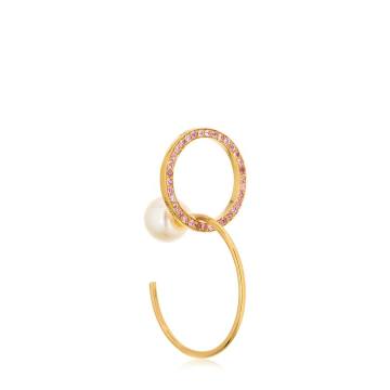 "TWINS"圆环宝石镶嵌右耳单耳环