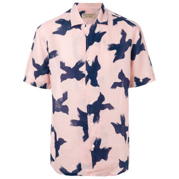 abstract bird print shirt