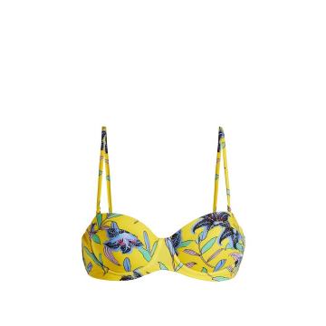 Floral-print balconette bikini top