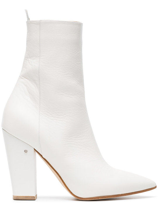 White Maia 100 Leather Ankle Boots展示图