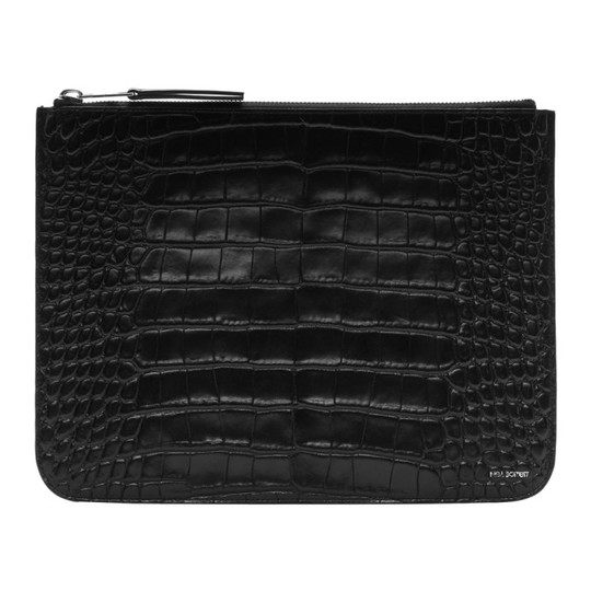 Black Alligator Embossed Pouch展示图