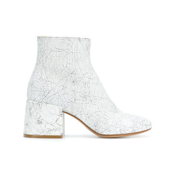 crackle effect ankle boots