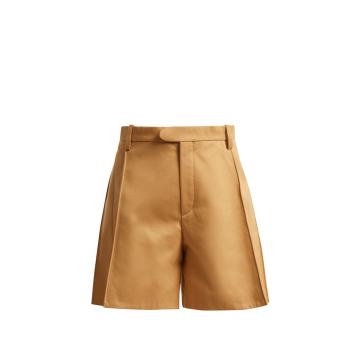 High-waisted cotton shorts