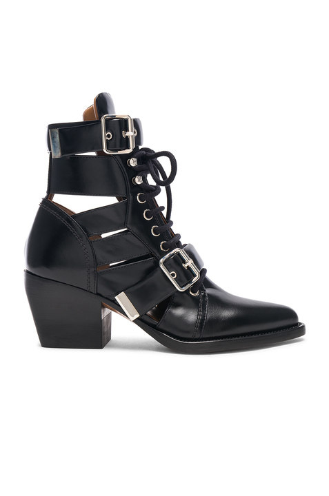 Rylee Leather Lace Up Buckle Boots展示图