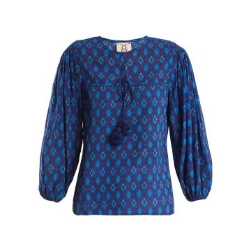 Isadora ikat-print cotton-blend blouse