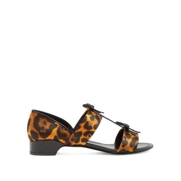 Take A Bow leopard-print satin sandals