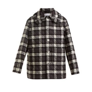 Checked quilted cotton-flannel jacket