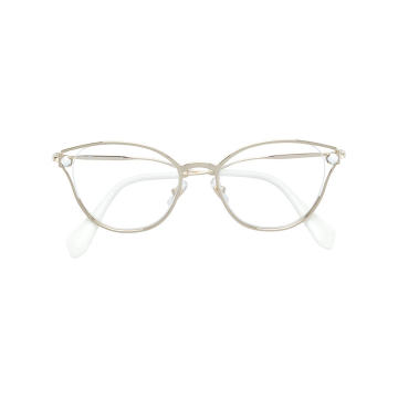 faux pearl-embellished cat-eye glasses