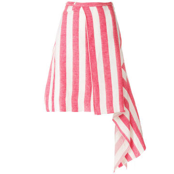 asymmetric striped skirt