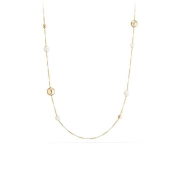18K Gold & Pearl Solari Long Station Necklace