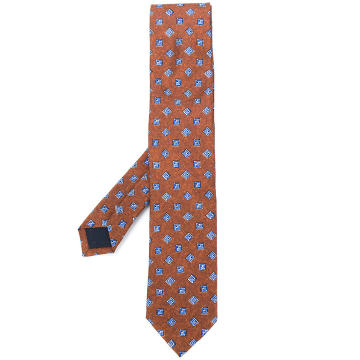embroidered woven tie