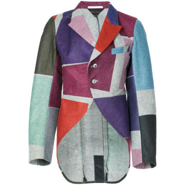 colour block felt jacket