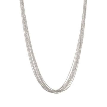Sterling Silver Essentials Silk 10 Row Necklace