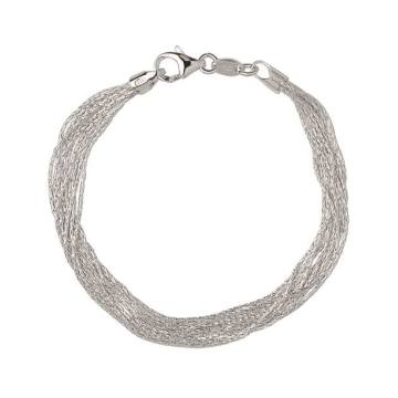 Sterling Silver Essentials Silk 10 Row Bracelet