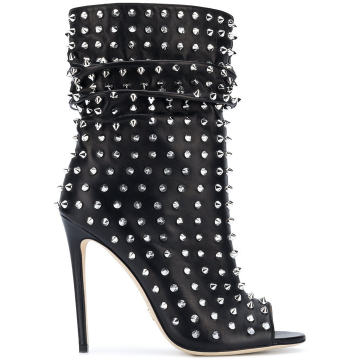studded open toe boots