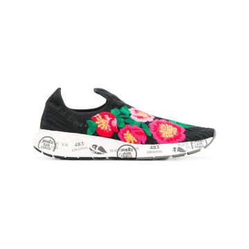 floral embroidered sneakers