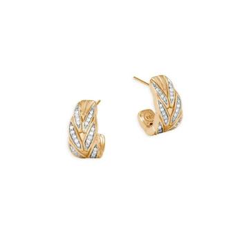 Modern 18K Gold & Diamond Earrings