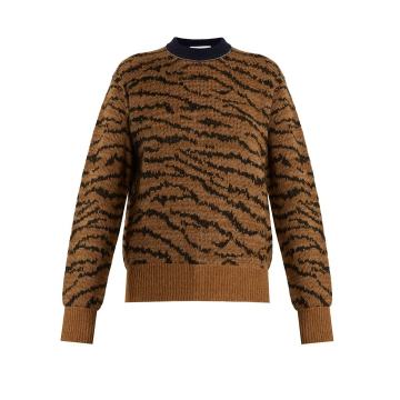 Animal-jacquard wool-blend sweater