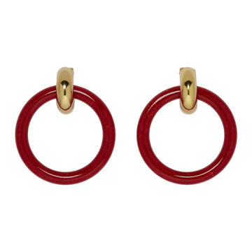 Red Extra Small Hoop Earrings