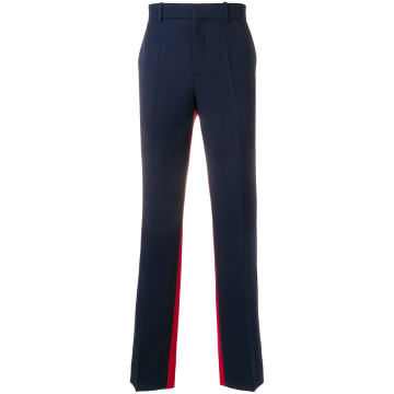 two tone pleated trousers