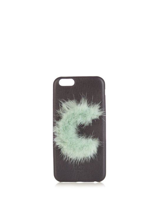 C mink-fur and leather iPhone® 6 case展示图