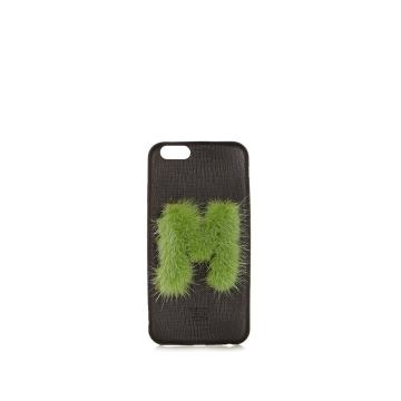 M mink-fur and leather iPhone® 6 case