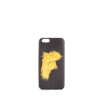 F mink-fur and leather iPhone® 6 case