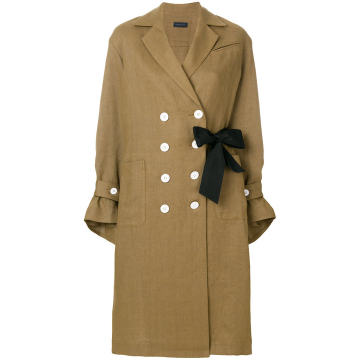 double buttoned trench coat