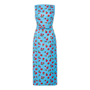 Floral-Print Silk and Cotton-Blend Belted Dress