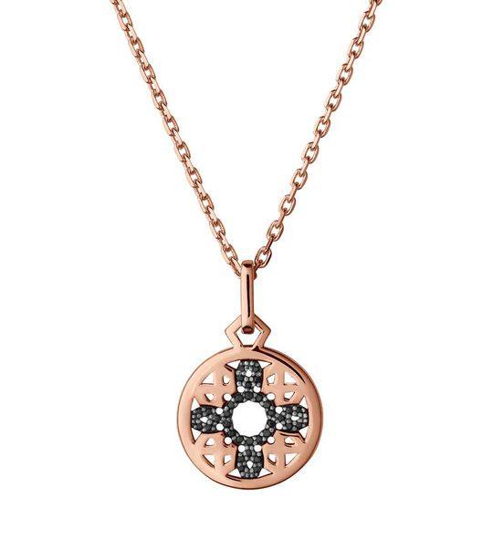 Timeless Rose Gold and Black Sapphire Pendant展示图