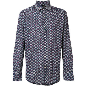 patterned slim-fit shirt